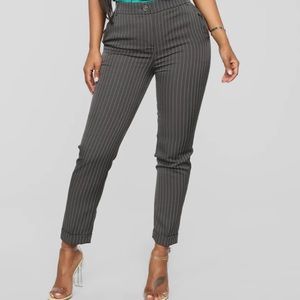 Gray/white work pants